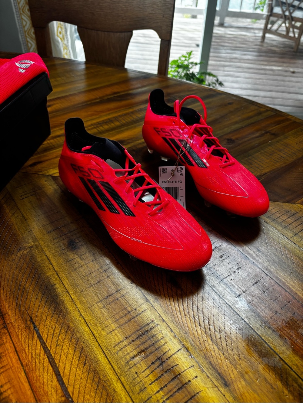 adidas F50 Elite FG Soccer Cleats - Bright Red with Black Accents